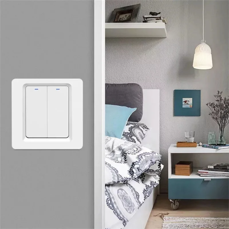 Apple Homekit Smart Light Switch WiFi Wall Switch Push Smart Button 1/2/3Gang LED Room Lights for iphones Works with Siri Voice