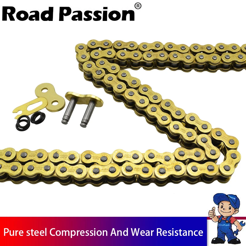 525*120 Motocross ATV Dirt-bike Motorcycle Drive Chain Parts 525 Heavy Duty Gold O-Ring Chain 120 Links For YAMAHA For KAWASAKI