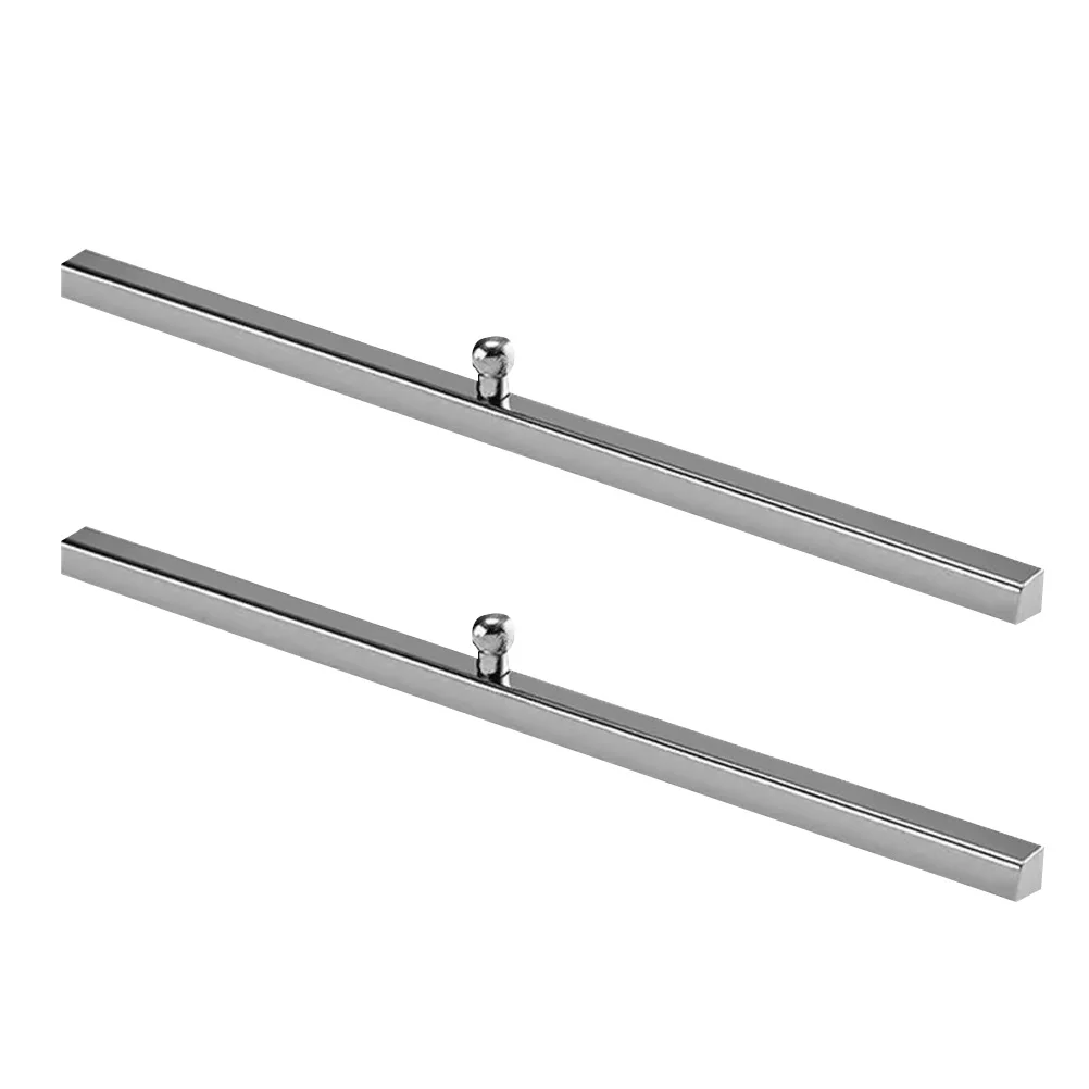 

2pcs White Iron Paperweight Calligraphy Tool Stainless Steel Ruler Waterproof Easy Design
