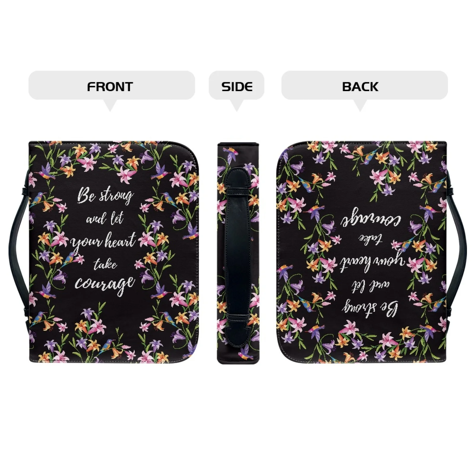 XIXIRIMIDO Floral Hummingbird Bible Cover Case Handle Church Bible Bag for Study Men and Women, New Trend 2026 Collection