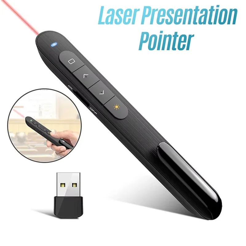 2.4GHz Wireless Presentation Clicker Powerpoint Pen USB Remote Control Flip Pen For Office Teaching Projector PPT Presentation