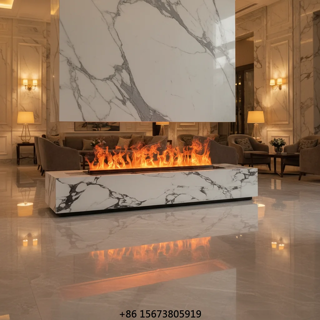 TV Stand 3D Water Vapor Fireplace - Built-in LED Flame, Remote + App Control, Realistic Mist Effect, OEM Factory