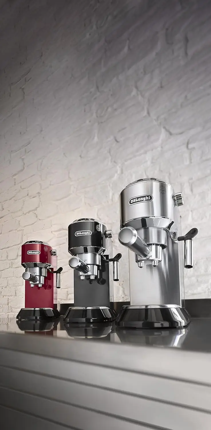 Dedica C 680M, Espressomachine, Koffie En Cappucino Maker Met Melkopschuimer, Metaal/Roestvrij, Compact Ontwerp 6 In Breed