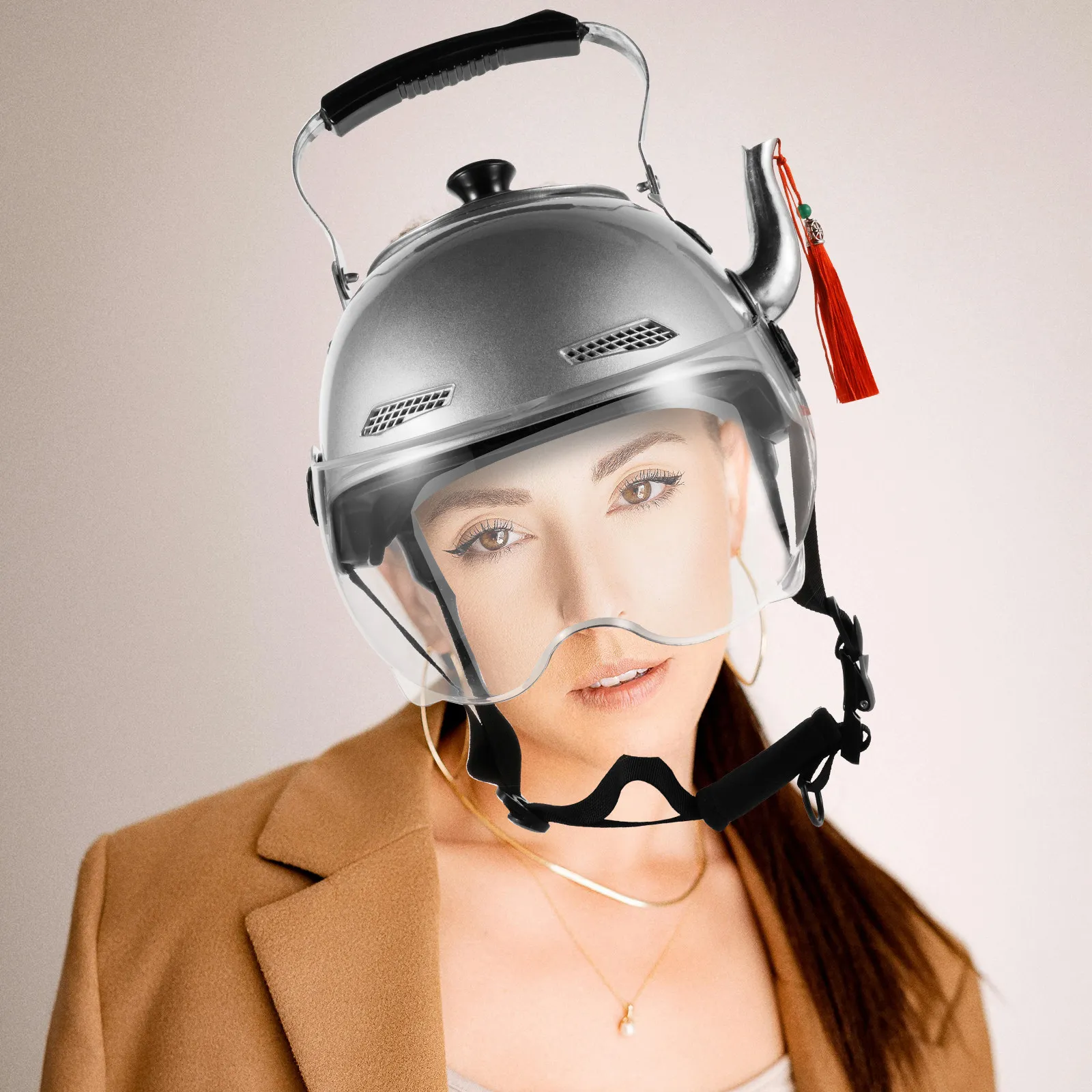 

Funny Hats for Adults Pot Role Play Headwear Tea Kettle Shaped Cap Costume Party Accessories Halloween Festival