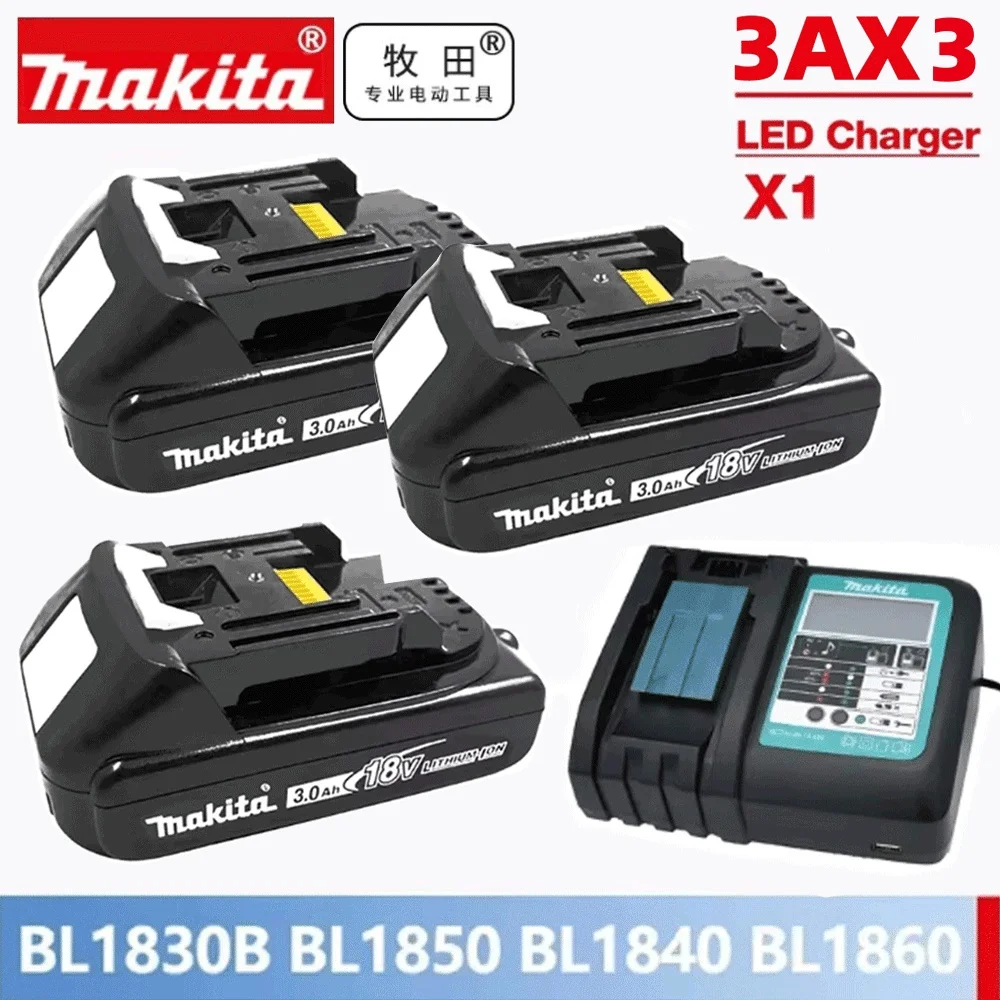 

100% Genuine 18V Makita 3Ah for Makita Battery BL1840 BL1830B BL1850B BL1850 BL1860 BL1815 Replacement Lithium Battery 2025