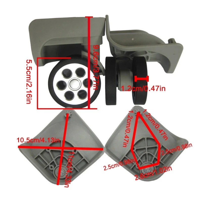 1 пара чемодана, универсальные поворотные колеса на 360 градусов, аксессуары для ремонта, детали колес тележки для женщин и