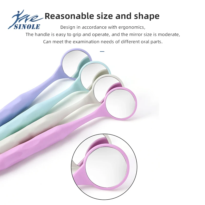 10pcs/Box Dental Double Sided Mouth Mirrors Autoclavable Surface Exam Reflectors With Handle Random Colors Oral Tooth Whitening - Image 4