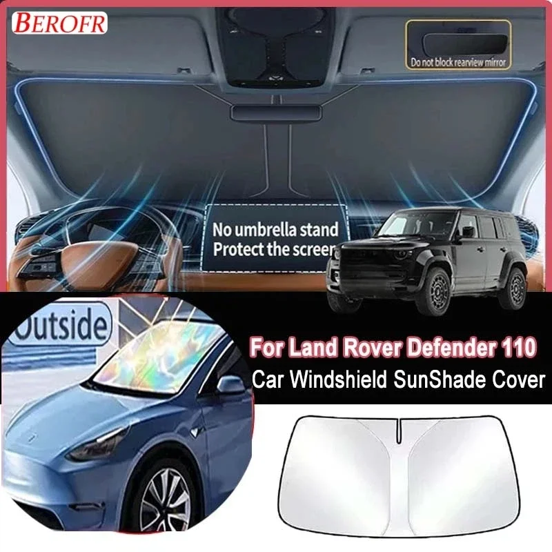 For Land Rover Defender 110 2020-2026 Car Windshield Sunshade Cover Front Window Sun Shade Heat Insulation Summer  Accessories