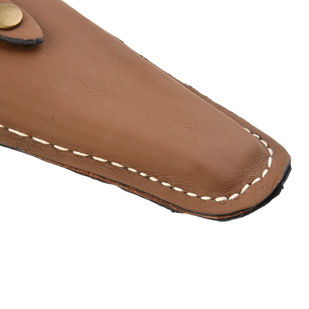 Useful Tool Bag Light Portable Pouch Pruning Scissor Case Leather Material Light-Brown Tool Bag Leather Pro 1pc