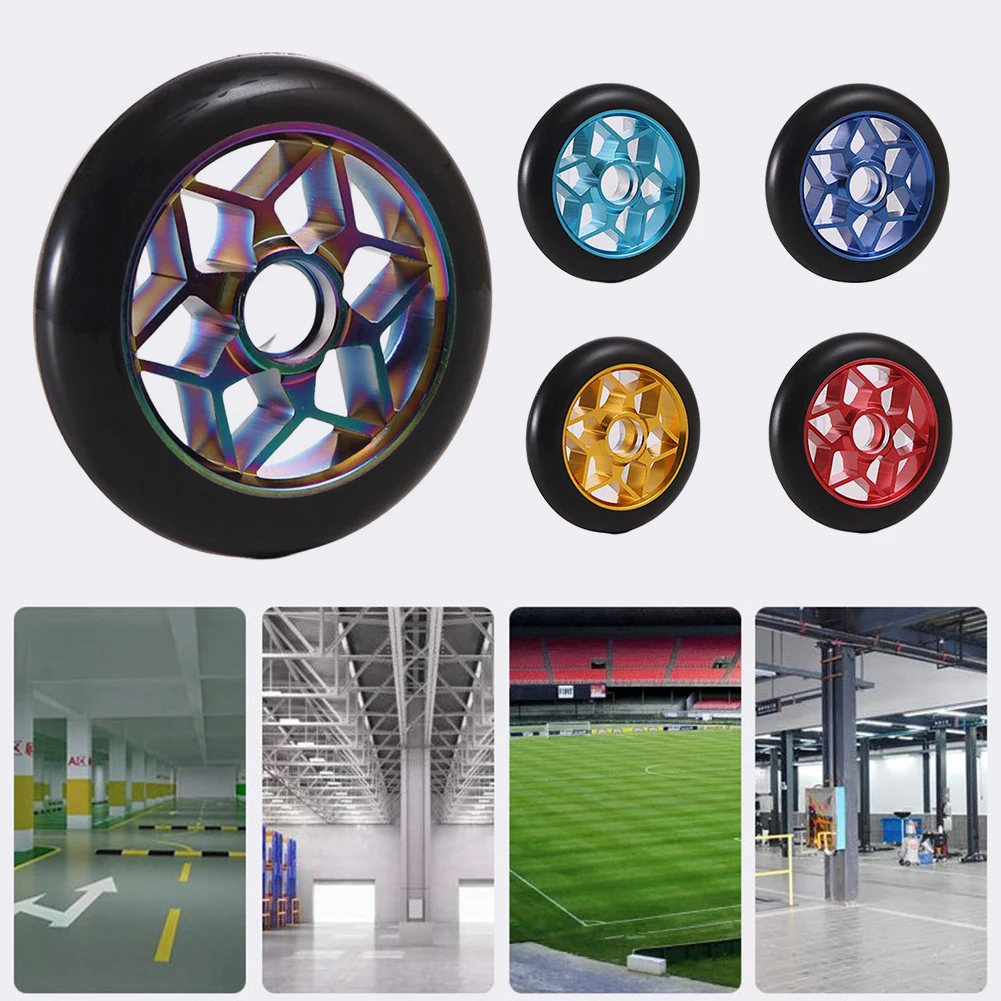 

110mm Scooter Wheels Replacement With Bearings Aluminum Wear-Resistant Stunt Scooter High Elasticity Kick Scooter Accessories