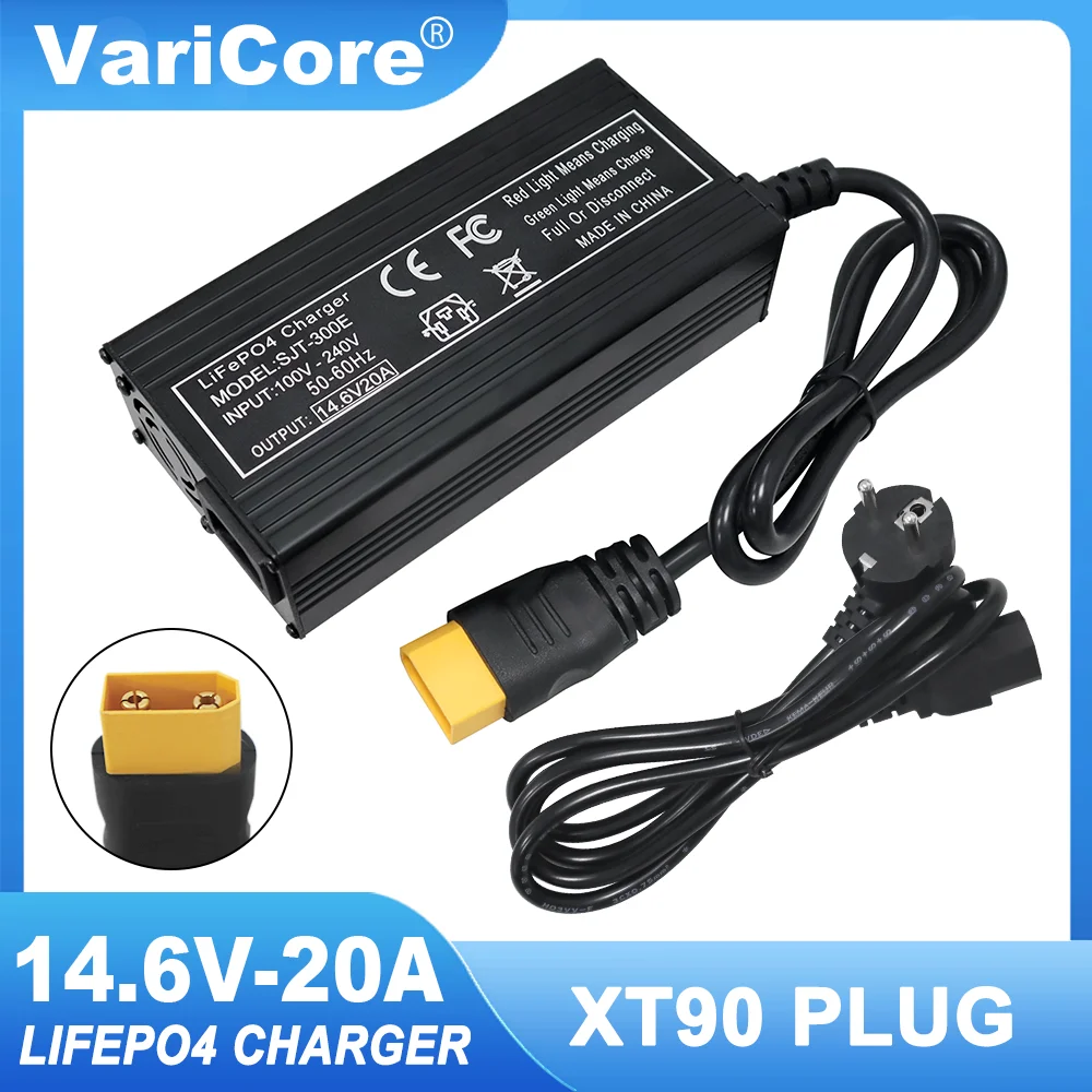 VariCore 14.6V 20A Smart Lifepo4 Battery Charger 110-220V 4S 12V High Power Charger For Lithium iron Phosphate Battery Pack