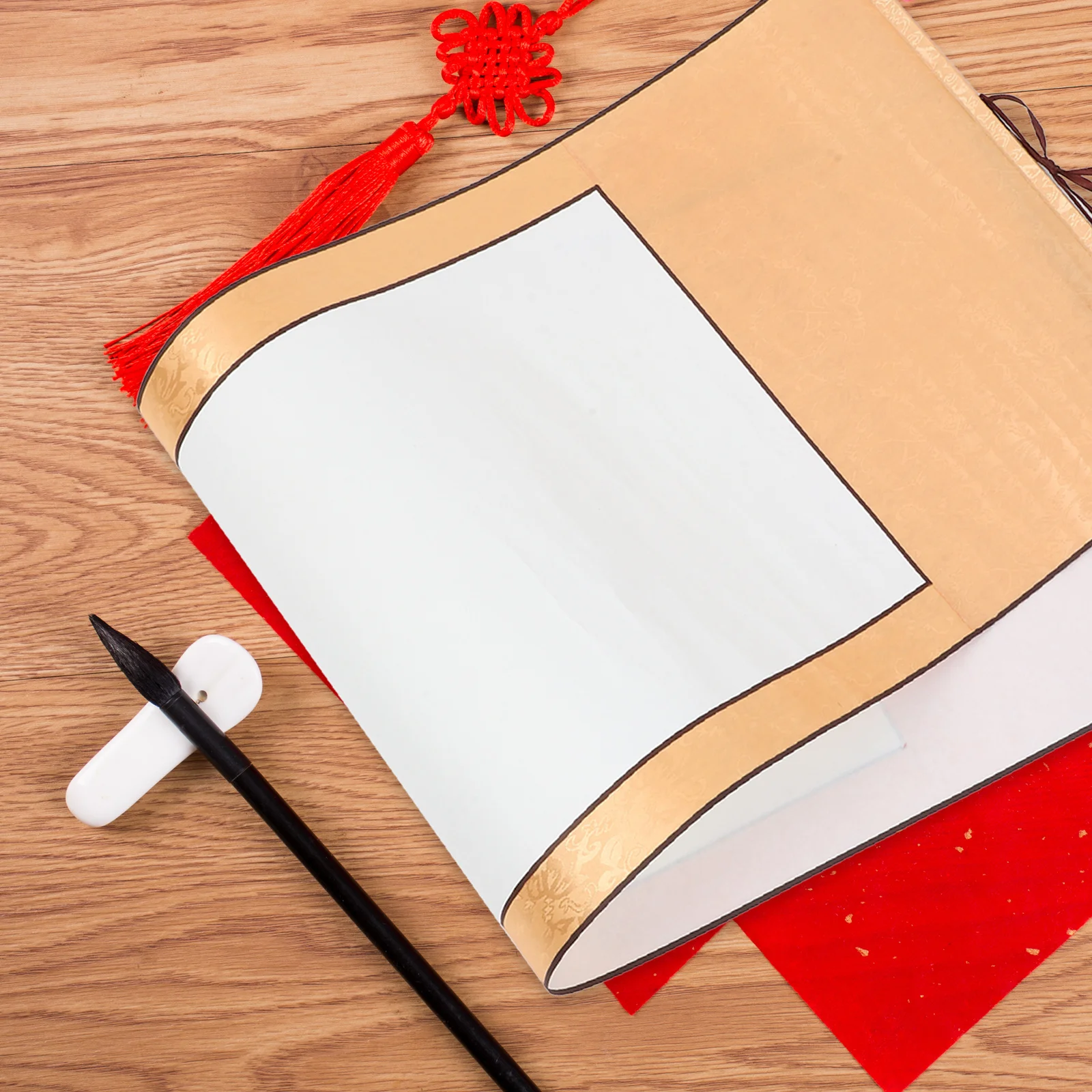 Papel de arroz Premium Xuan Scroll para caligrafía, escritura, bloque pequeño, escritura en correr, desplazamiento en blanco portátil compacto para el hogar