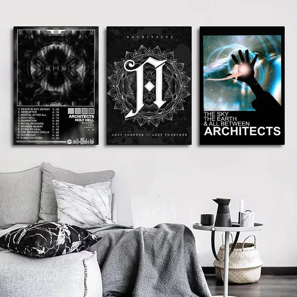 Póster de la banda A-Architects para decoración moderna en el hogar, oficinas, dormitorios, salas de estar, cocinas, baños.
