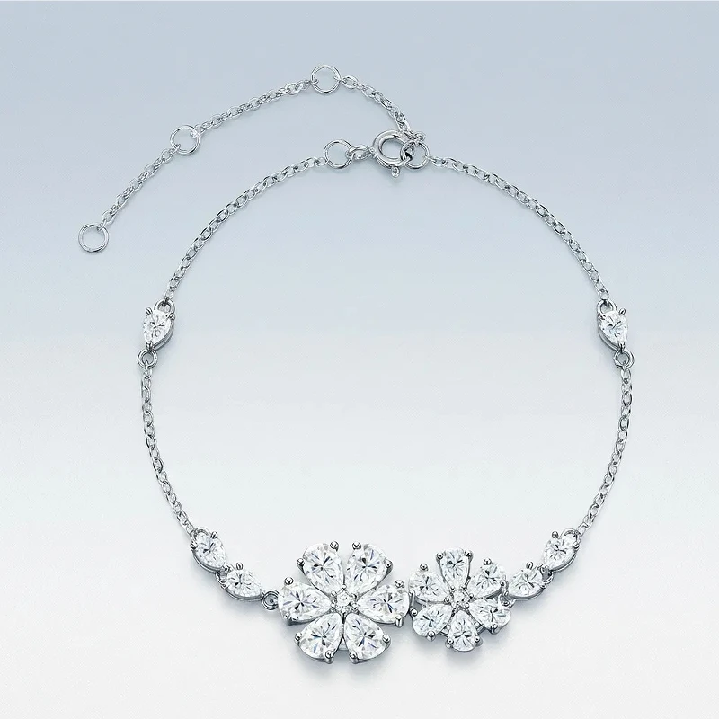 Flower Bracelet for Women, Light Luxury Style, High-end Feel, Adjustable Tanzanite Bracelet, Versatile Accessory