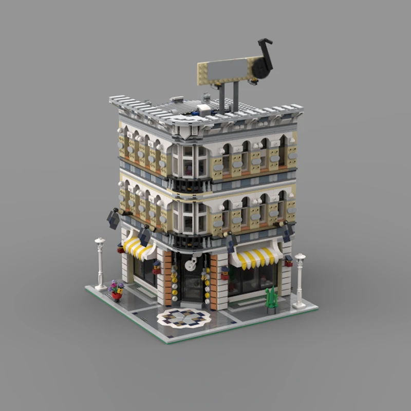 Modelo City Street View, ladrillos de construcción MOC, centro comercial grande, tecnología Modular, regalos, vacaciones, montar, juguetes para niños, traje