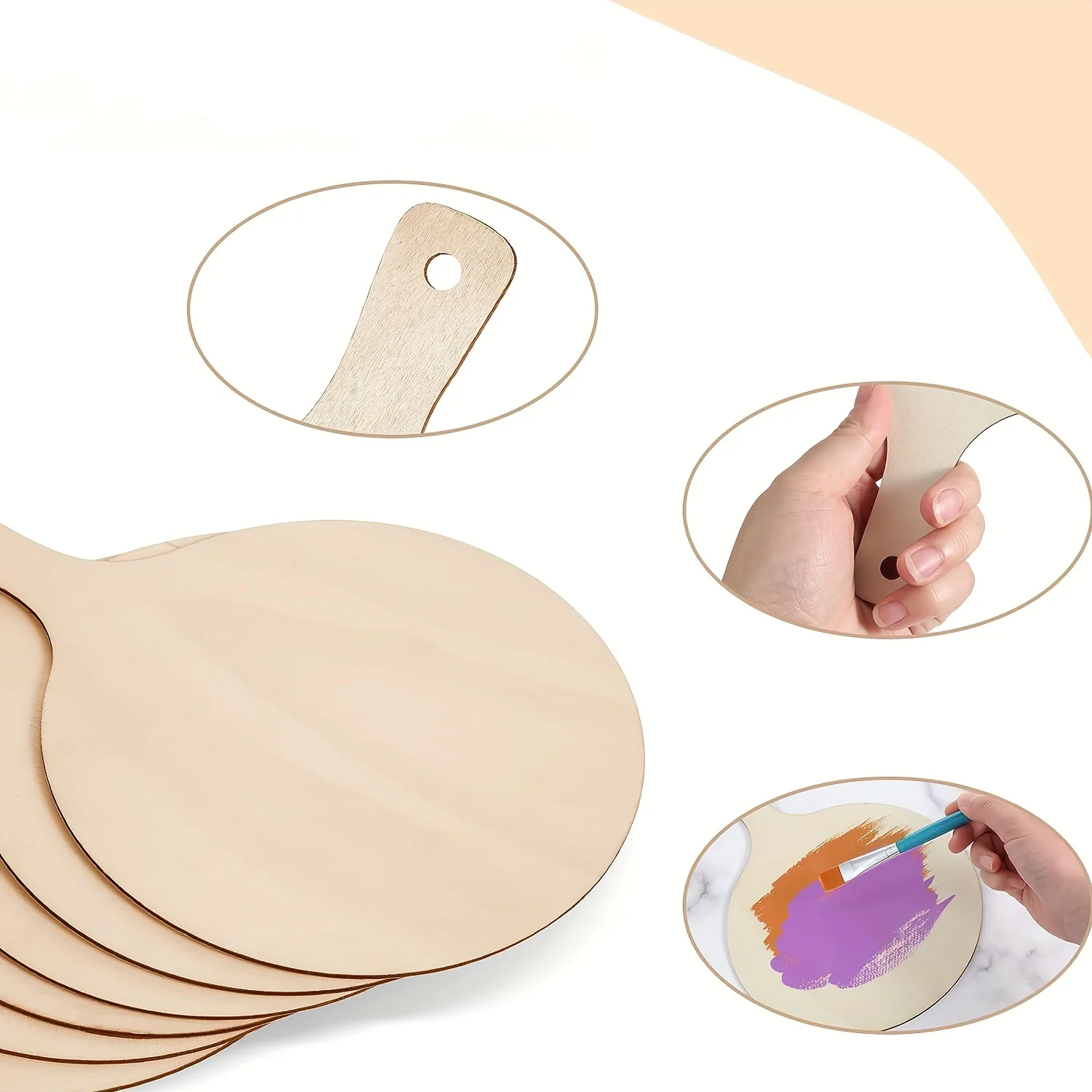 8pcs 4pcs 2pcs Mini Wooden Cutting Board Crafts with Handle Wooden Cutting Board Unfinished Round Deli Board Mini Cheese Board C