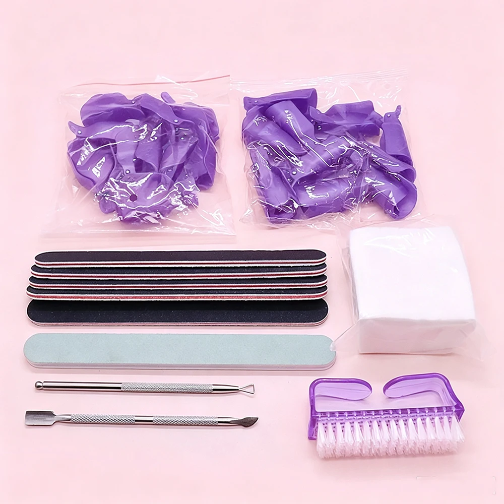 conjunto-de-manicure-e-pedicure-com-129-pecas-kit-removedor-de-esmalte-em-gel-clips-para-remocao-lixas-de-unha-polidor-empurrador-de-cuticulas-pincel-para-po-e-almofadas-de-algodao