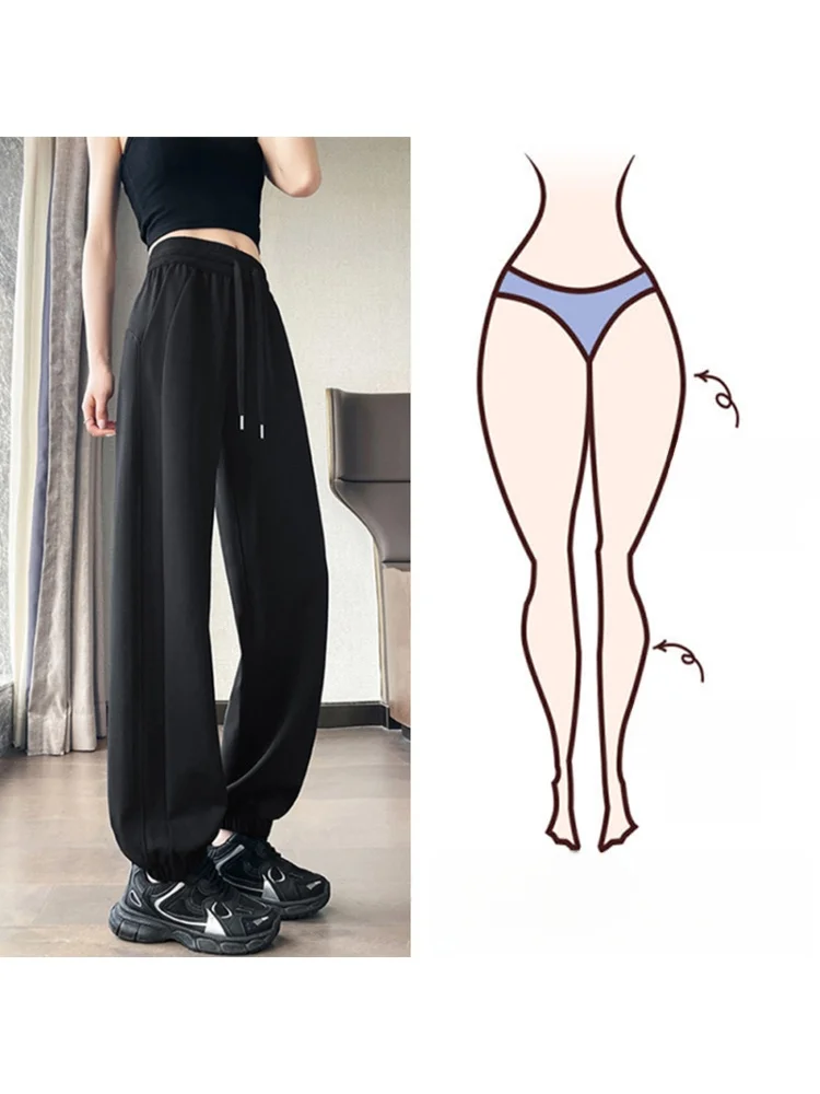 

Спортивные брюки с высокой талией, женские свободные повседневные брюки-морковки с маленьким фонариком, большие размеры, утягивающие мясные брюки