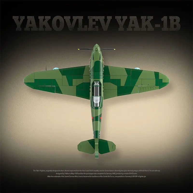 Building toy assembled aircraft - Yak-1B fighter model complete set 100287