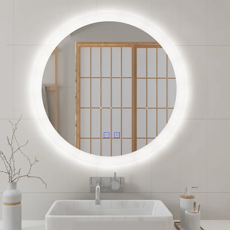 

Cheap Anti-fog Illuminated Led Smart Touch Cosmetic Vanity Mirror Bathroom Wall Round Mirrors With Led