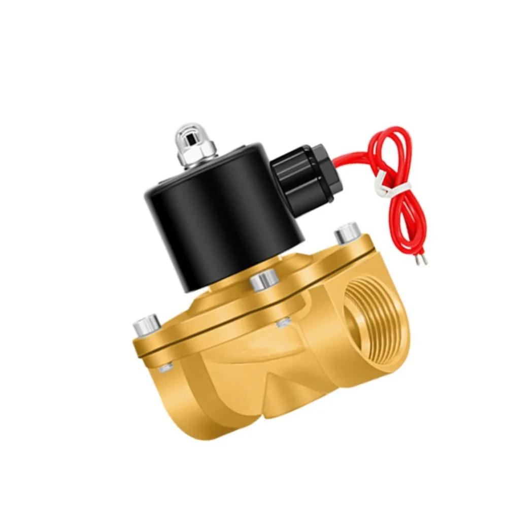 Normally Closed Solenoid Valve for Water Air Gas Control 12V 24V DC Brass Body Full Copper Coil 1/2 3/4 1 Inch Threaded Ports