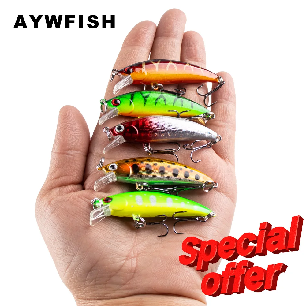 Специальное предложение AYWFISH, рыболовные приманки для окуня, искусственная жесткая приманка, 5,5 см, 4,8 г, плавающий воблер Crankbait (лимитированная)