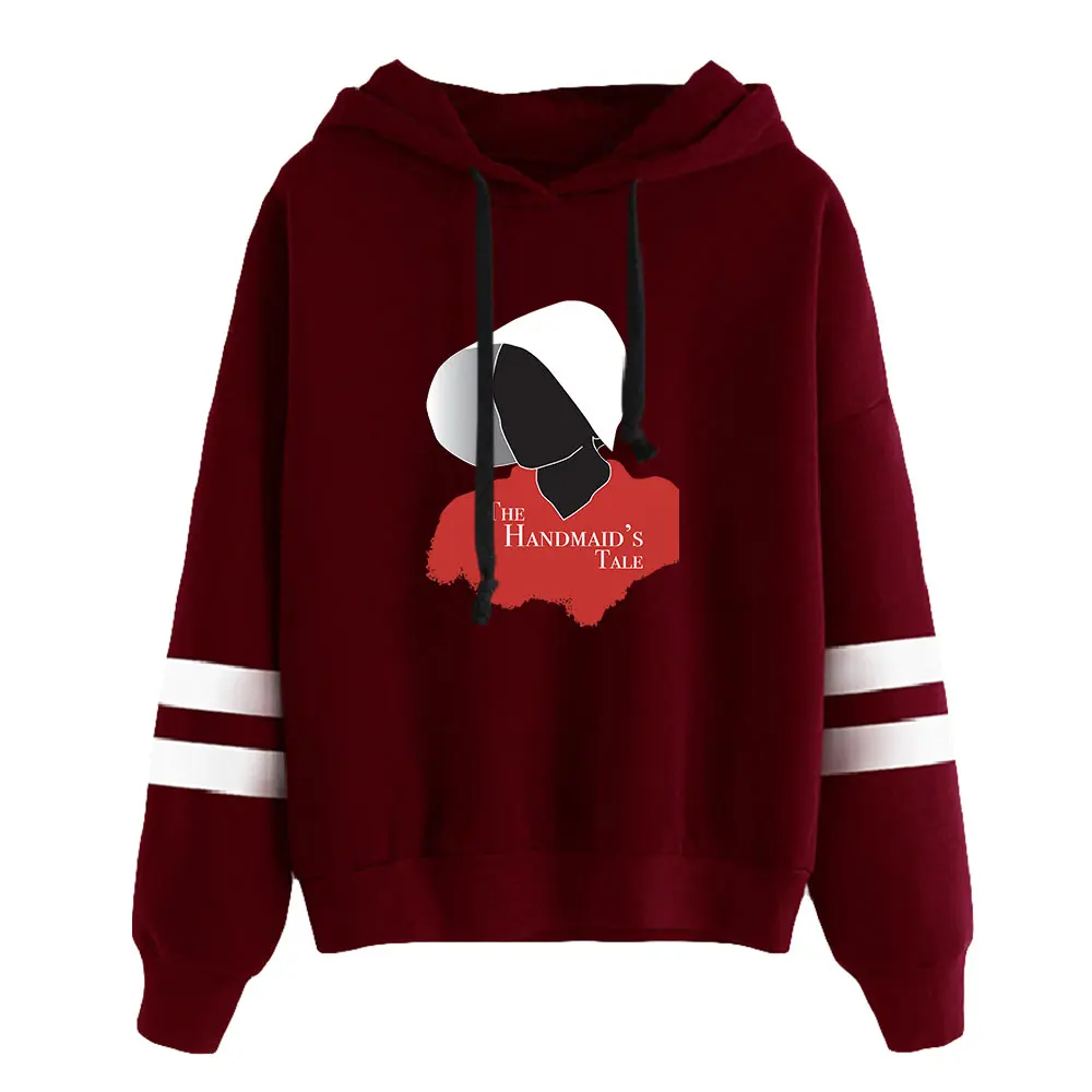 Homens e mulheres Handmaid's Tale Pocketless barras paralelas Hoodie, Unisex mangas moletons, American TV Series roupas