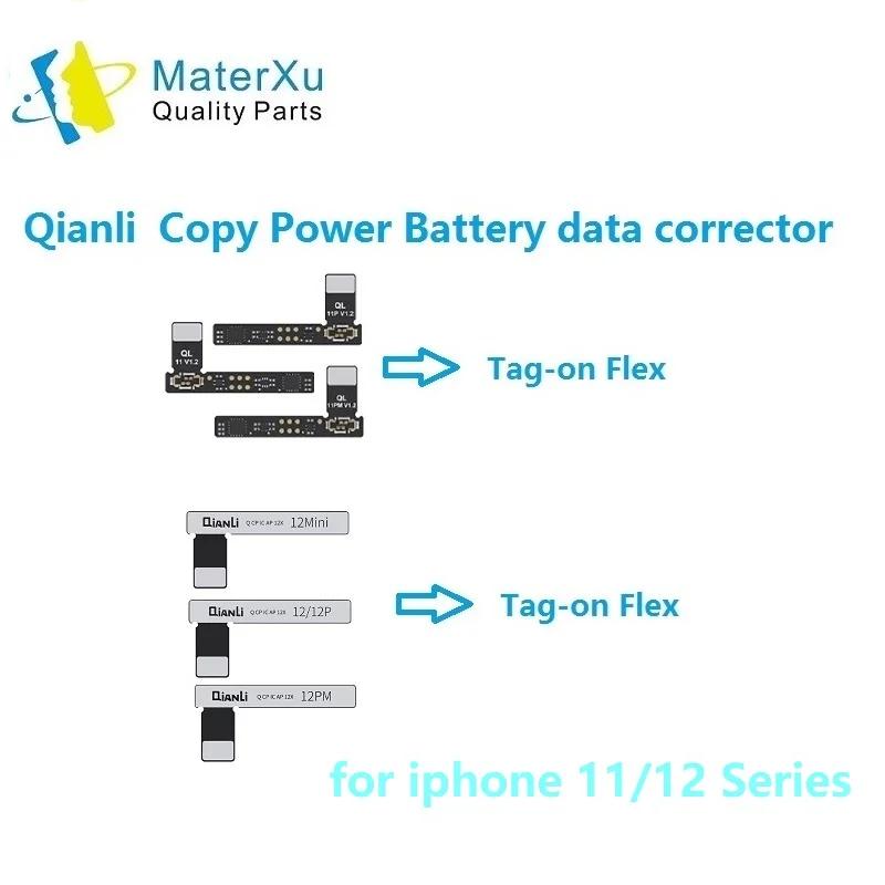 

MasterXu Qianli icopy Battery Flex for iPhone 11 12 pro Max Repair Tag Tail On Power Data Cable Tool Kits JC Write Replacement