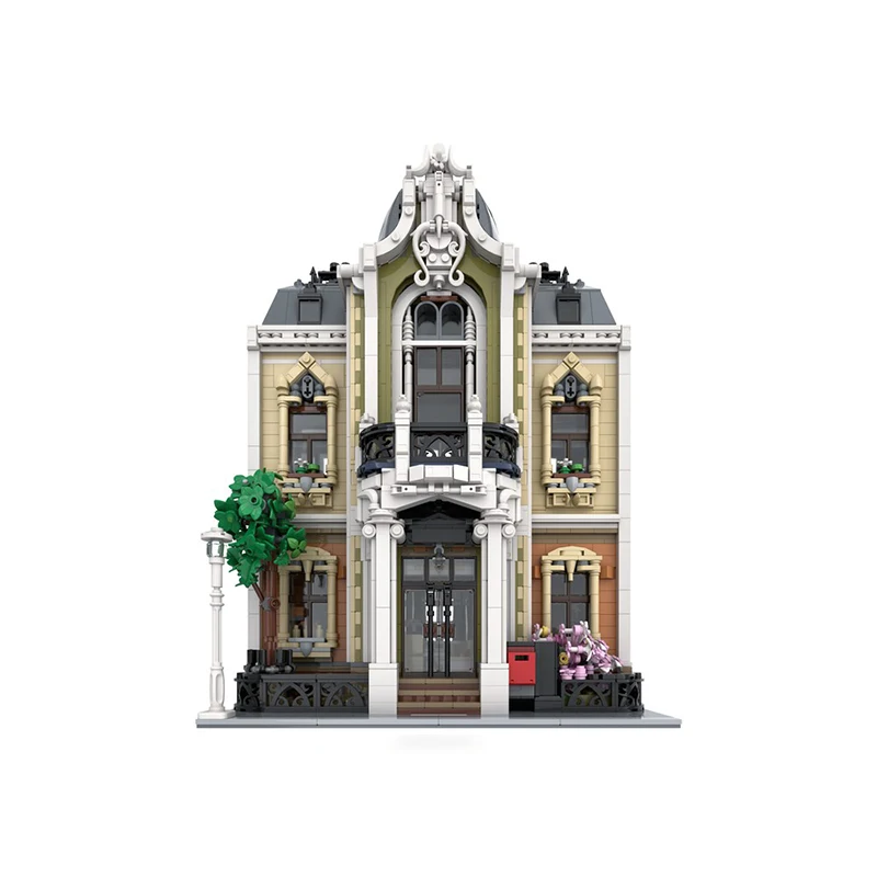 MOC building blocks modern architecture castle villa model creative assembly building blocks toy ornaments birthday holiday gift