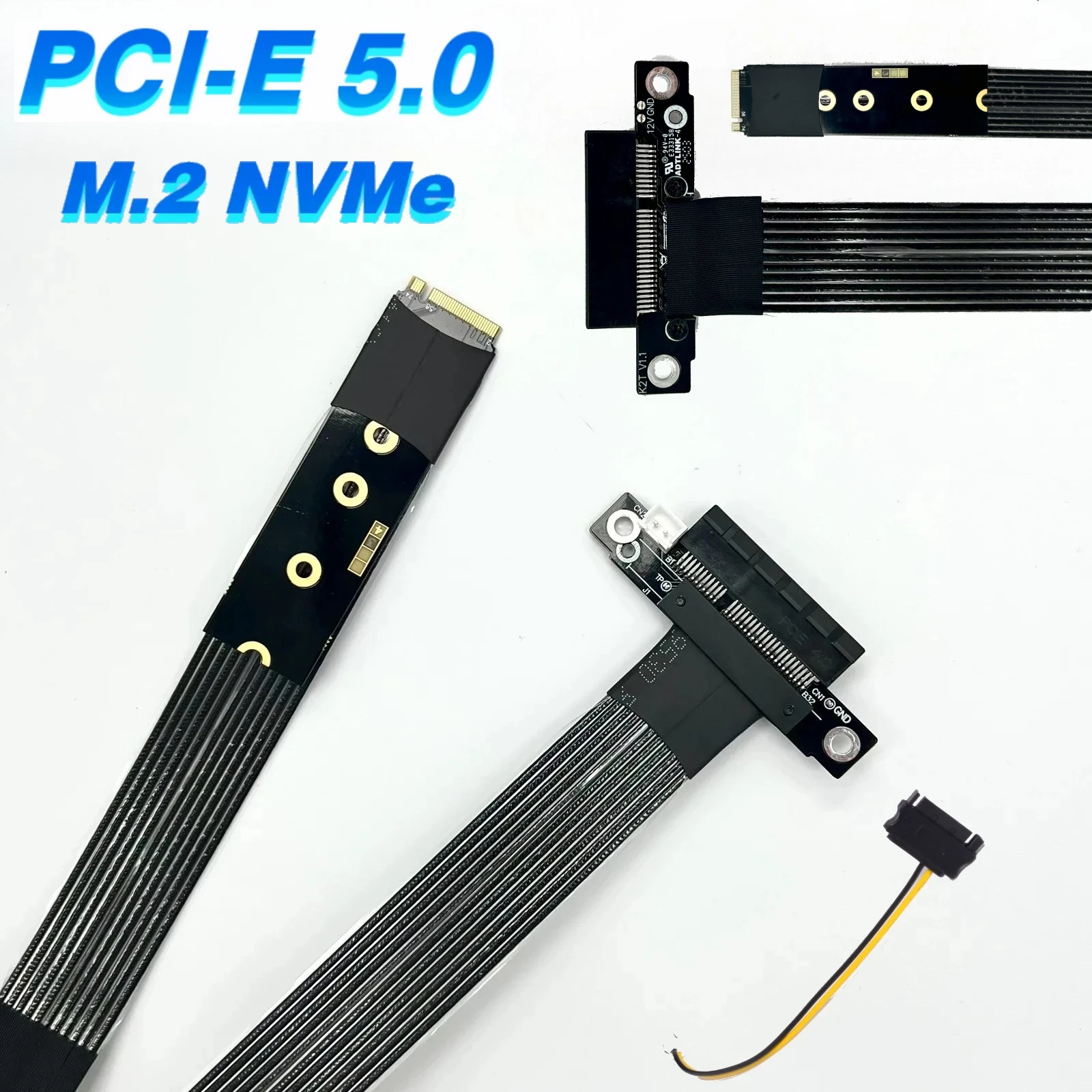 

ADT-Link PCI-E X4 5.0 Удлинительный кабель PCI Express 4x для M.2 NVMe SSD M Key 2280 Riser Карта расширения Gen5 Удлинитель 128 Гбит/с