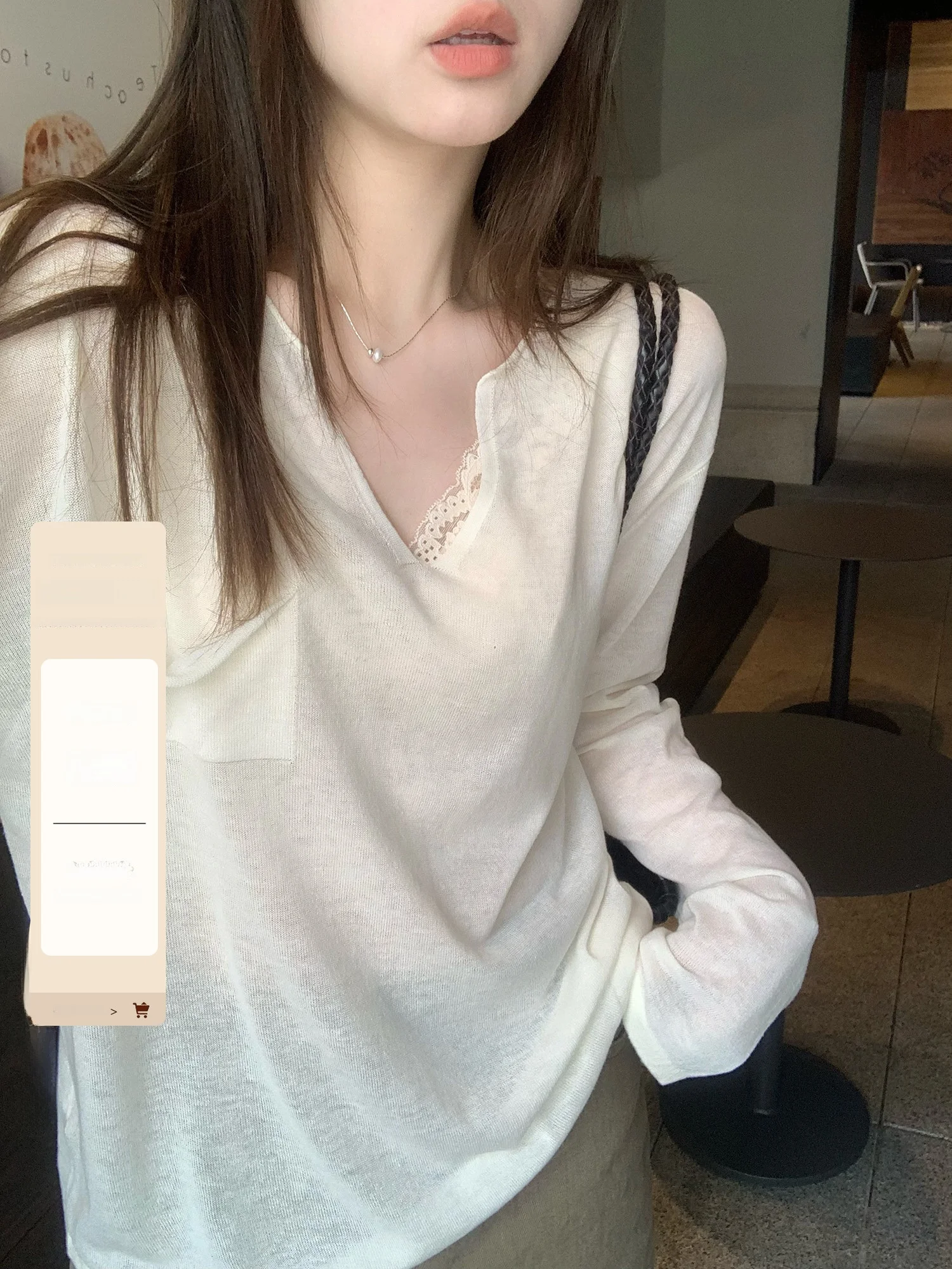 

Linen Silk Long Sve Knitted Top Women Loose Fit V-Ne Regular Length Summer Casual Lazy Sle Sun Protection irt