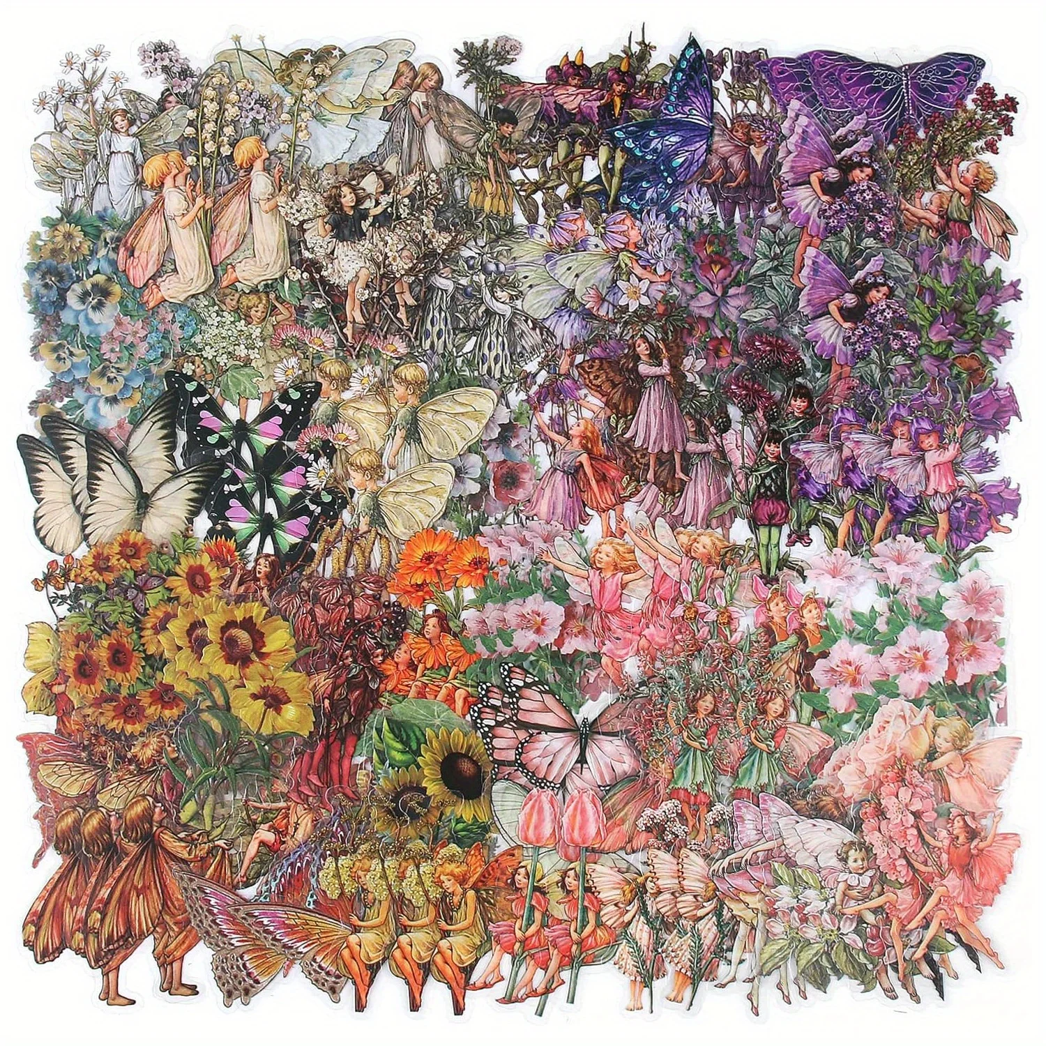 180pcs Decorative Sticker Set: Transparent Flower Fairy Butterfly Stickers For Journaling, Scrapbooking, Card Making, Planner, DIY Crafts
