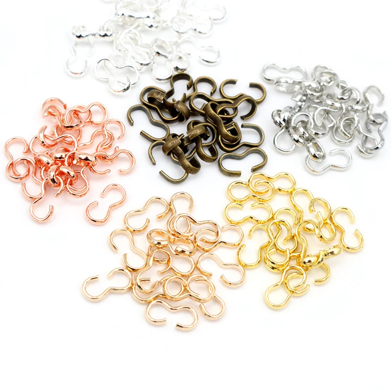 8*4 13*6.5mm 100pcs/lot  6 Colors Pendant Necklace Buckle Clasp Connectors Bangle Bracelet For Cameo Jewelry Accessories for DIY