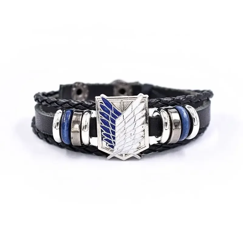 Popular animation giant anime free wing zinc alloy hand woven bracelet punk bracelet four corps metal cos bracelet gift