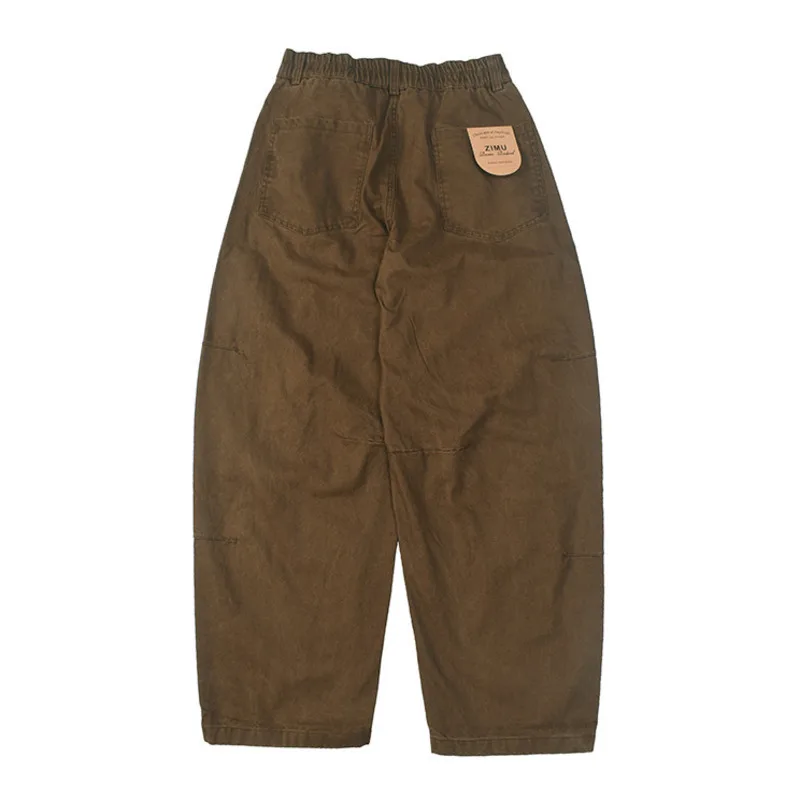 HKSH Spring New Men Tide Punk Retro Three-dimensional Cut Japanese Streetwear Washed Chic Slightly Tapered Carrot Pants HK21974