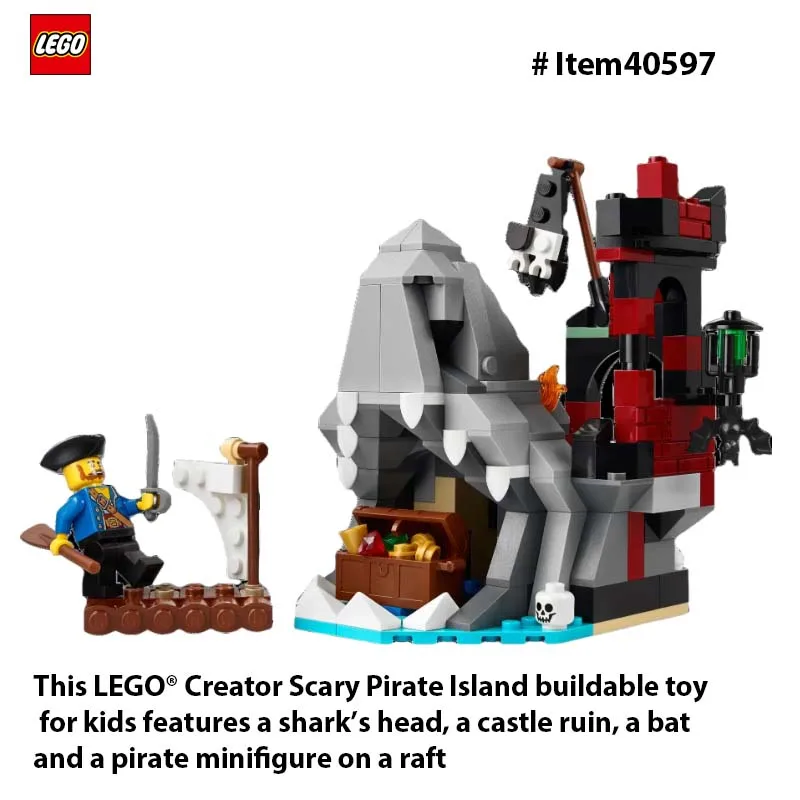 LEGO 40597 Conjunto de construção GWP da Ilha Pirata assustadora comemora o Halloween – Este LEGO ®   Brinquedo criador para crianças 214PCS