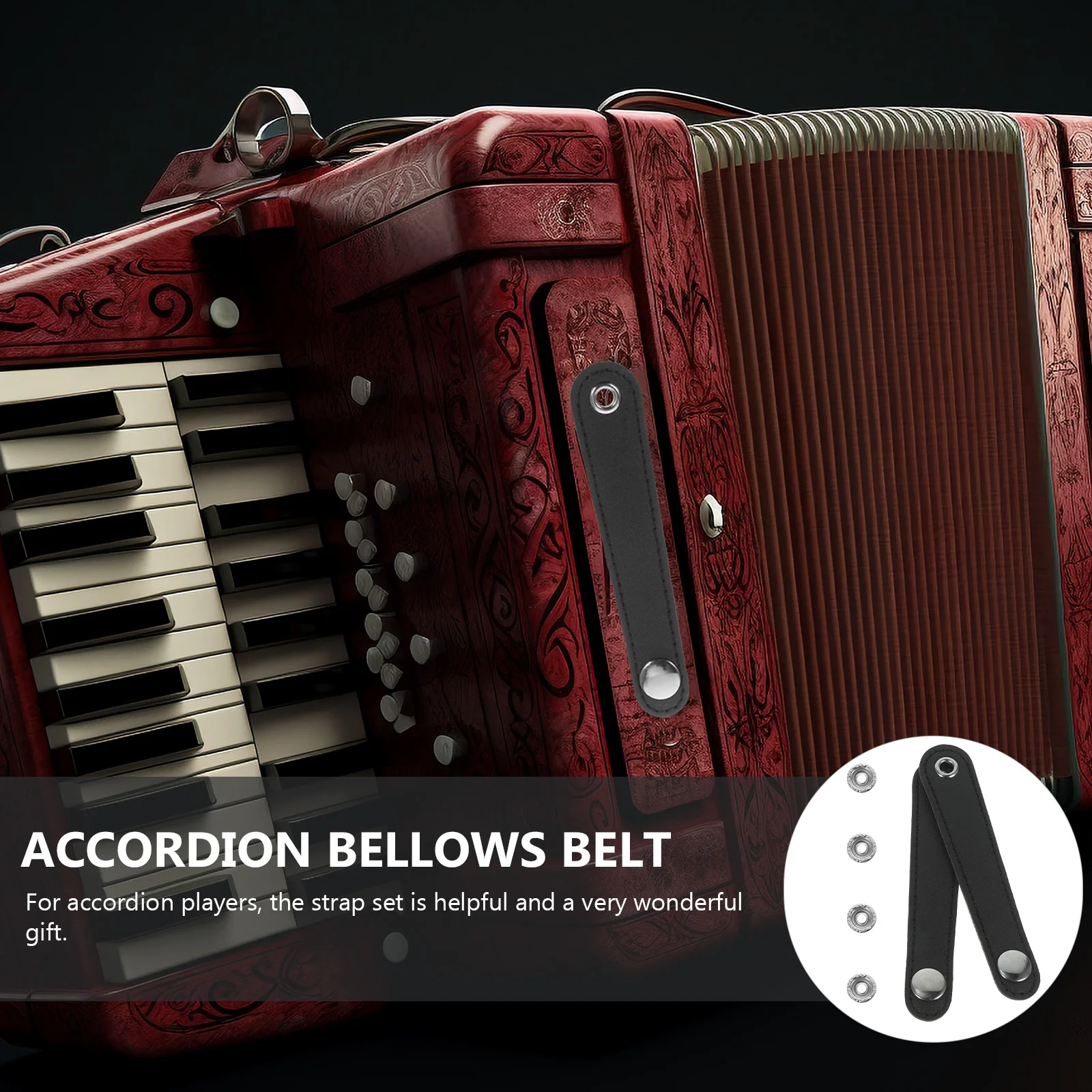 

1Set Universal Accordion Bellows Buckle Belts Replacement Straps for Convenient Accordion Playing Bellows Buckle Belt