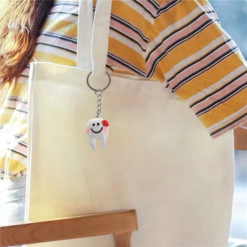 【NEW LISTING】400 Pcs Keychain Key Ring Hang Tooth Shape Cute  Gift