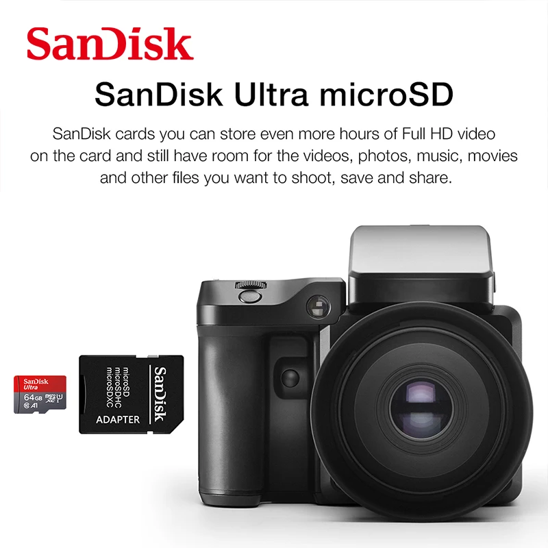 SanDisk Micro SD Card 32GB 64GB Class10 TF Card 100% Original 128GB 256GB Max 120Mb/s memory card for smartphone and tablet