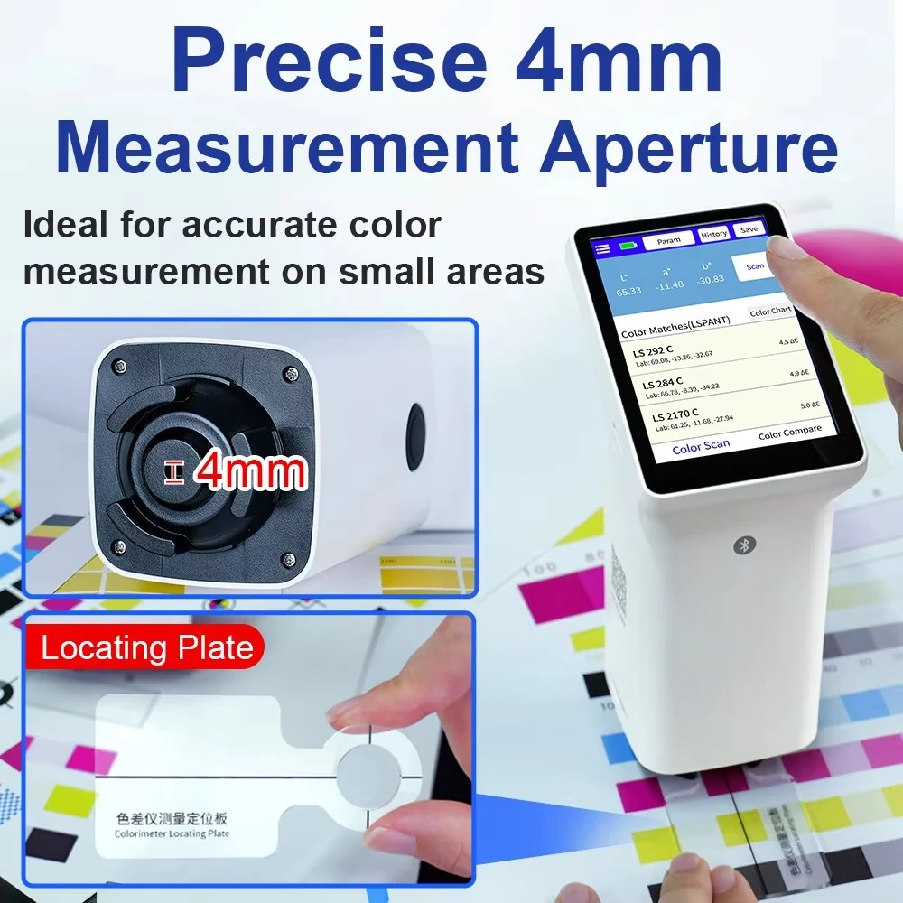LS372 Printing Colorimeter 4mm Aperture D50 ISO Standard 35 Inch Touchscreen Built in Color Cards National Grade 1 Precision