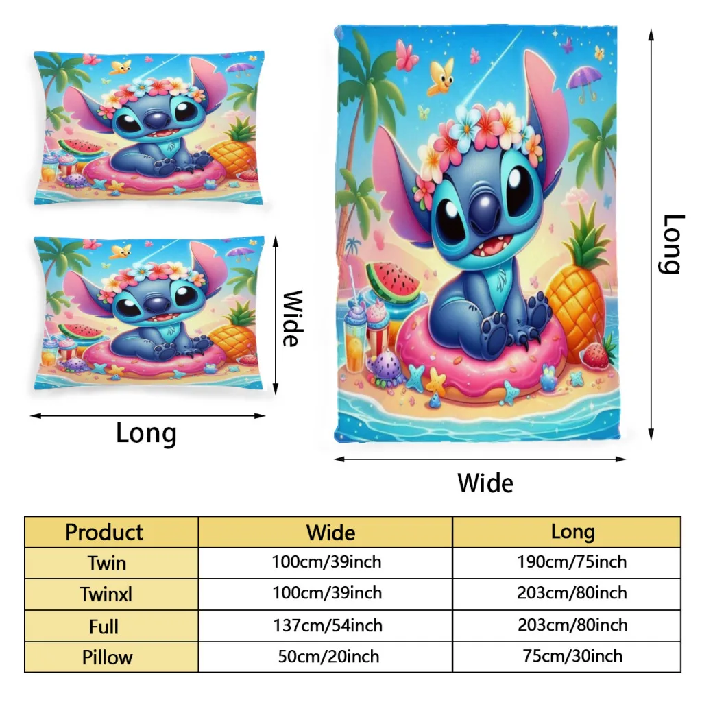 Stitch Stitch Bed Sheets Set Cartoon Cute Kids Cartoon Cute Kids Comforter Quilt Cover Duvets Single Bedding