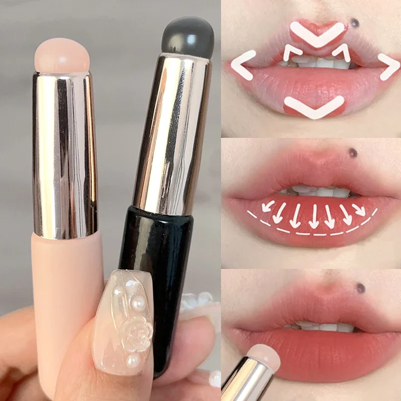 Zachte Siliconen Lippenborstel met Stofdichte Hoes Ronde Kop Lippenstift Applicator Make-Up Kwasten Gereedschap Multi-gebruik Concealer Ogen Borstel