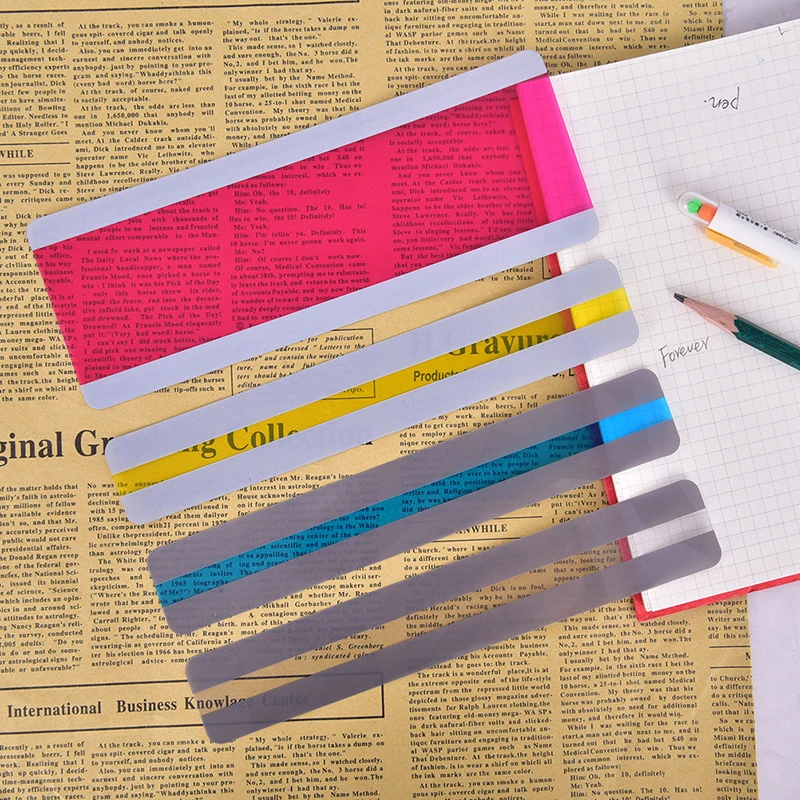 8Pcs Reading Guide Strips Highlighter Colored Overlays Bookmark Read Strips For Student Teacher Dyslexia People School supplies