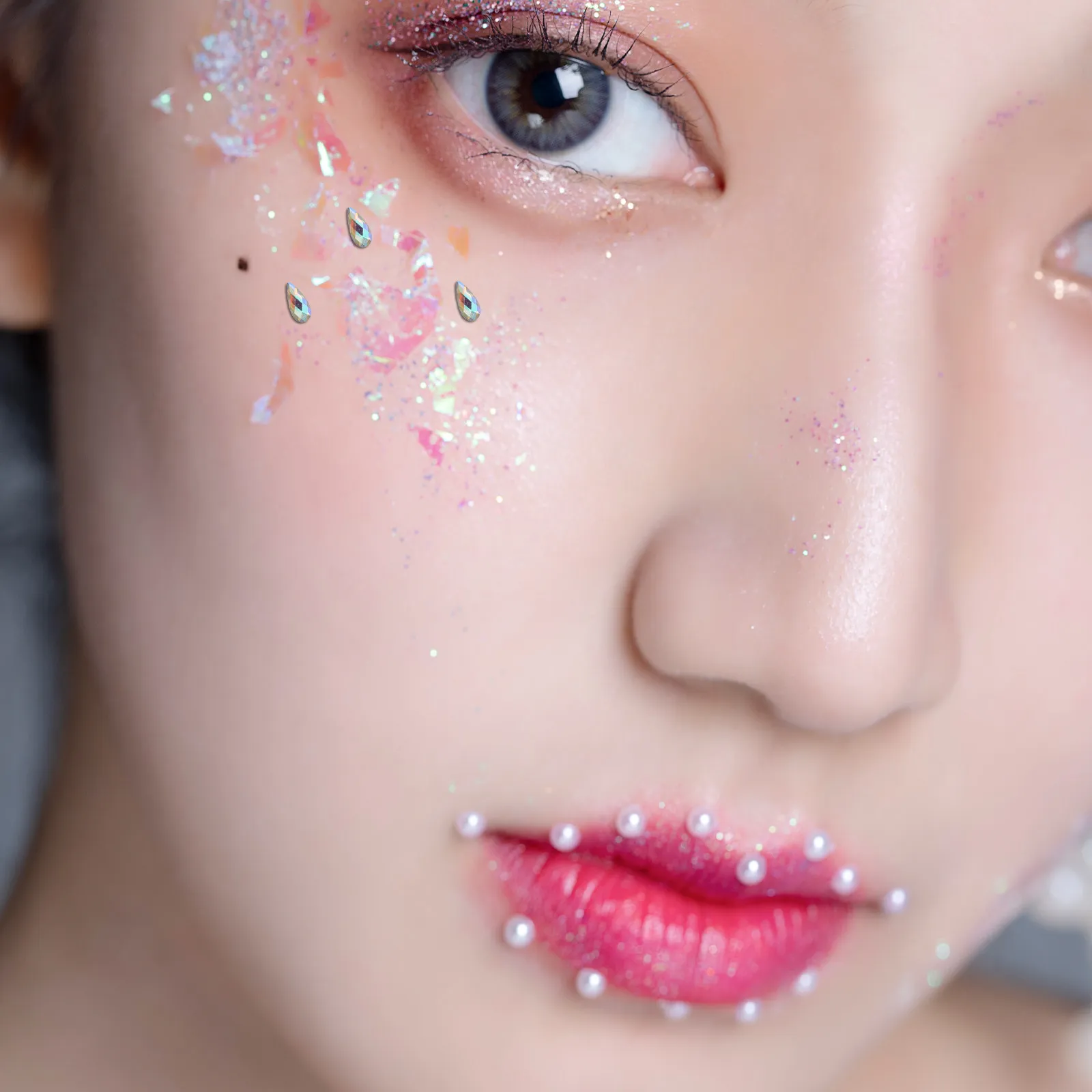 

5 Sheets Shiny Flat Back Crystal Rhinestones for Face Art Eye Makeup Nail Design Body Embellishment Club Bar Carnival Photo