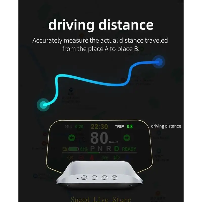 

547C Car HUD HeadUp-Display Speedometer Overspeed Alarm Reminder Warning Acceleration