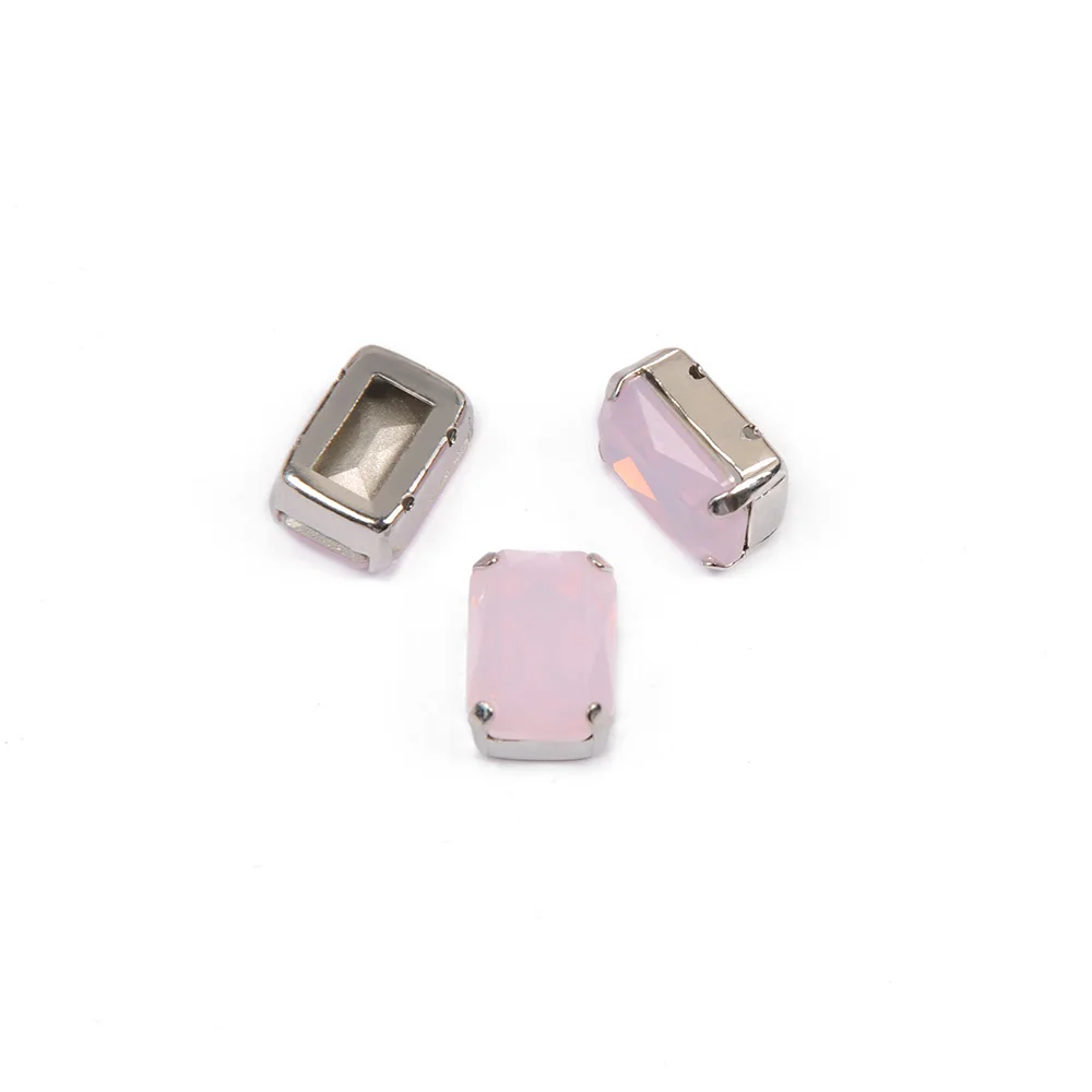 Rose Wasser Opal Achteck Strass Klaue Pointback Aufnäher Kristalle Für DIY Handwerk Kleid Tasche Dekorationen Nähen Zubehör – Detail 6