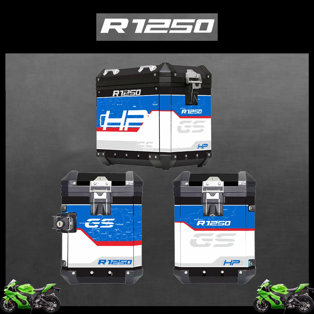 Panniers 40 GS For BMW R1250GS R1250 GS ADV Triple Black Adventure 2019-2023 2022 2021 2020 Motorcycle Aluminum Box Sticker Case