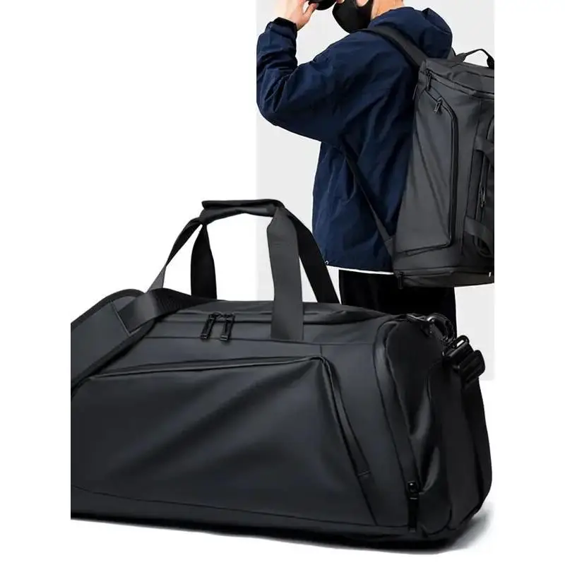 

Large Capacity Sports Bag Men's Travel Backpack Clothes Luggage Bag Fitness Waterproof Double Shoulder Nylon Pure Color