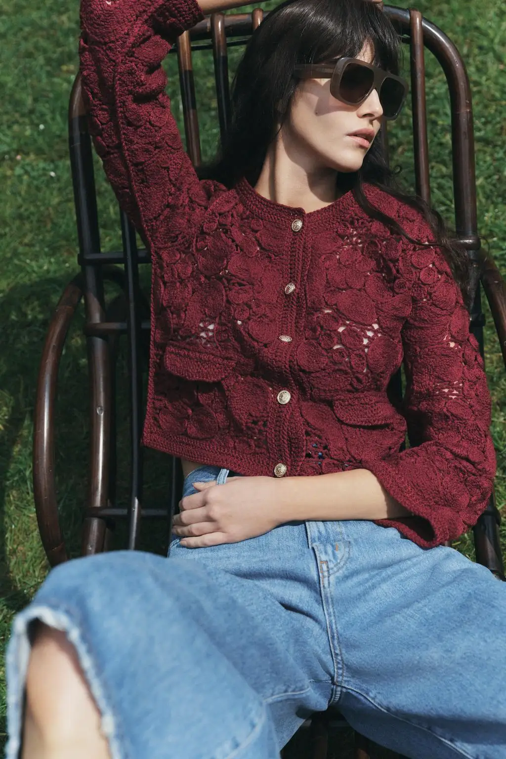 YY2677 25 Spring New Product Women's Knot Knitted Long Sleeve Round Neck Fashion Design Knitted Coat 1957001