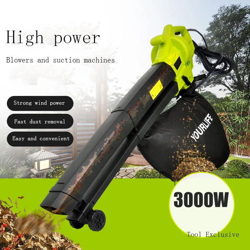 3000W Electric Blowing Cleaner 3 In 1 Vacuum Dust Collector/Blower Machine Garden Leaf Collecting Shredder Blowing Cleaner